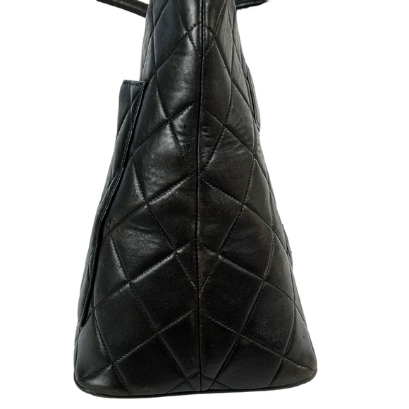 CHANEL Quilted Large Logo Black Calfskin Gold Medallion Tote - Picture 6 of 17